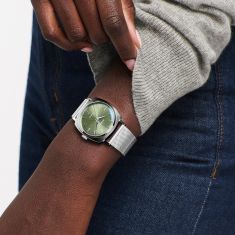Movado Heritage Kingmatic Automatic Green Dial Stainless Steel Mesh Bracelet Watch 35mm - 3650169