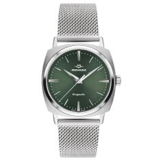 Movado Heritage Kingmatic Automatic Green Dial Stainless Steel Mesh Bracelet Watch 35mm - 3650169 1