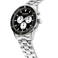 Movado Heritage Calendoplan S Chronograph Black Dial Stainless Steel Watch 42mm - 3650203