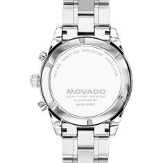 Movado Heritage Calendoplan S Chronograph Black Dial Stainless Steel Watch 42mm - 3650203