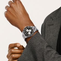 Movado Heritage Calendoplan S Chronograph Black Dial Stainless Steel Watch 42mm - 3650203