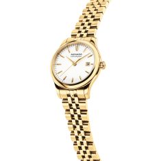Movado Heritage Series Calendoplan White Dial Gold-Tone Watch 27mm - 3650239