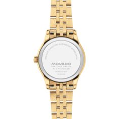 Movado Heritage Series Calendoplan White Dial Gold-Tone Watch 27mm - 3650239