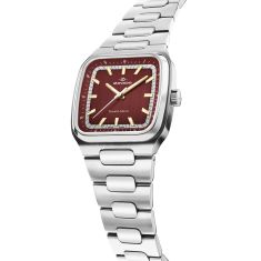 Movado Tempo-Matic Automatic Red Dial Stainless Steel Bracelet Watch 37x41mm - 3650266