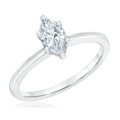 3/4ct Marquise Lab Grown Diamond White Gold Solitaire Engagement Ring