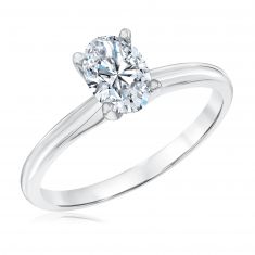 3/4ct Oval Diamond Solitaire White Gold Engagement Ring | Heritage
