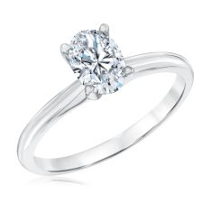 3/4ct Oval Diamond Solitaire White Gold Engagement Ring | Heritage