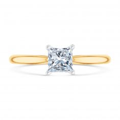 3/4ct Princess Lab Grown Diamond Yellow Gold Solitaire Engagement Ring