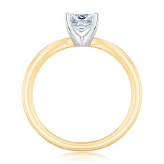 3/4ct Princess Lab Grown Diamond Yellow Gold Solitaire Engagement Ring