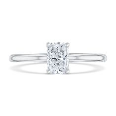 3/4ct Radiant Lab Grown Diamond Solitaire White Gold Engagement Ring