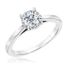 3/4ct Round Lab Grown Diamond White Gold Solitaire Engagement Ring