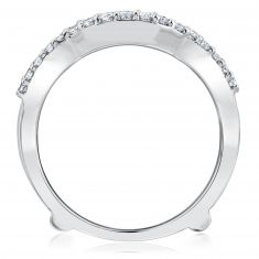 3/4ctw Baguette and Round Diamond White Gold Ring Guard | Embrace Collection