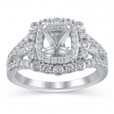 3/4ctw Diamond Double Frame White Gold Engagement Ring Setting - Design Collection