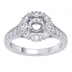 3/4ctw Diamond Halo White Gold Engagement Ring Setting - Design Collection