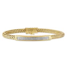 3/4ctw Diamond ID Bracelet in Gold-Plated Sterling Silver