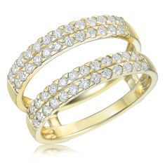 3/4ctw Diamond Yellow Gold Ring Guard
