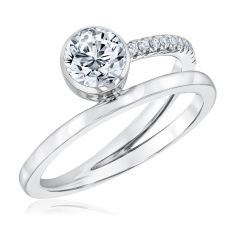 3/4ctw Lab Grown Diamond White Gold Open Ring