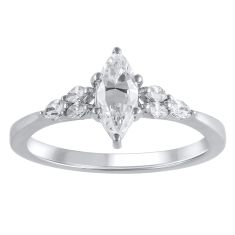 3/4ctw Marquise Diamond White Gold Engagement Ring - Couture Collection
