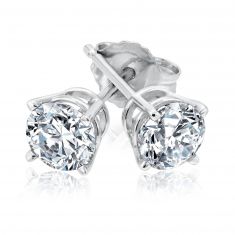 3/4ctw Round Diamond Solitaire White Gold Stud Earrings | Heritage