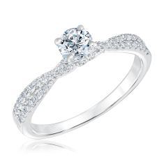 3/4ctw Round Diamond White Gold Engagement Ring