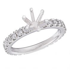3/4ctw Round Diamond White Gold Engagement Ring Setting | Design Collection