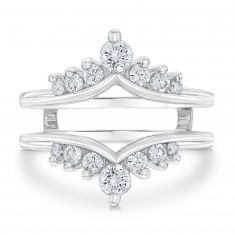 3/4ctw Round Diamond White Gold Ring Guard | Embrace Collection