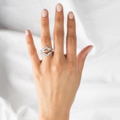 3/4ctw Round Diamond White Gold Ring Guard | Embrace Collection