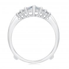 3/4ctw Round Diamond White Gold Ring Guard | Embrace Collection