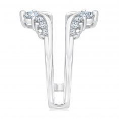 3/4ctw Round Diamond White Gold Ring Guard | Embrace Collection