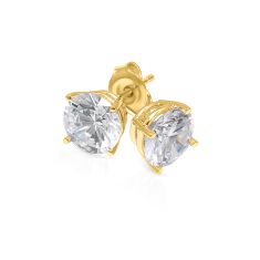 3/4ctw Round Lab Grown Diamond Yellow Gold Solitaire Earrings
