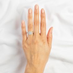 3/8ctw Cushion-Shaped Diamond Composite White Gold Engagement Ring | Harmony Collection