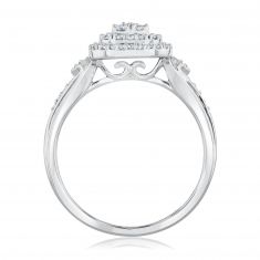 3/8ctw Cushion-Shaped Diamond Composite White Gold Engagement Ring | Harmony Collection