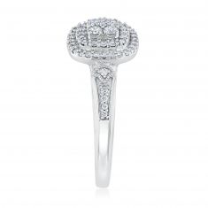 3/8ctw Cushion-Shaped Diamond Composite White Gold Engagement Ring | Harmony Collection