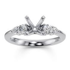 3/8ctw Diamond Five-Stone White Gold Engagement Ring Setting