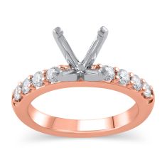 3/8ctw Diamond Rose Gold Engagement Ring Setting | Design Collection