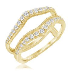 3/8ctw Diamond Yellow Gold Ring Guard