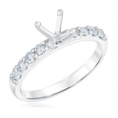 3/8ctw Round Diamond White Gold Engagement Ring Setting | Design Collection