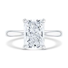 3ct Radiant Lab Grown Diamond Solitaire White Gold Engagement Ring