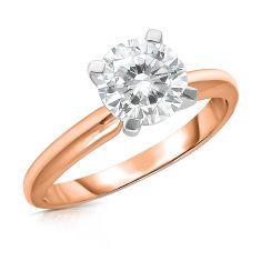 3ct Round Lab Grown Diamond Solitaire Rose Gold Engagement Ring
