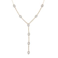 3ctw Marquise Lab Grown Diamond Yellow Gold Lariat Necklace