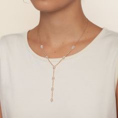 3ctw Marquise Lab Grown Diamond Yellow Gold Lariat Necklace