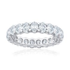 3ctw Oval Diamond White Gold Eternity Wedding Band