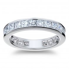 3ctw Princess Diamond Platinum Eternity Wedding Band | Size 7