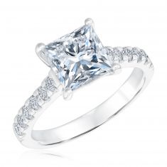 3ctw Princess Lab Grown Diamond White Gold Engagement Ring