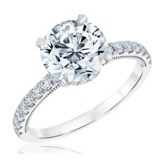 3ctw Round Lab Grown Diamond White Gold Engagement Ring - Chemistry