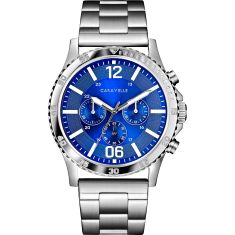 Caravelle by Bulova Sport Quartz Light Up Blue Dial Stainless Steel Watch 44mm - 43A145 Caravelle by Bulova Sport Quartz Light Up Blue Dial Stainless Steel Watch 44mm - 43A145