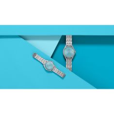 Caravelle by Bulova Dress Quartz Aqua Blue Dial Stainless Steel Watch 41mm - 43B174