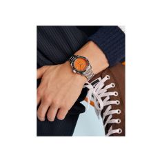Caravelle by Bulova Vintage Sea Hunter Automatic Orange Dial Stainless Steel Watch 39mm - 43B177