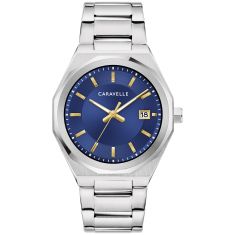 Caravelle by Bulova Classic Quartz Blue Dial Stainless Steel Watch 40mm - 43B181 Caravelle by Bulova Classic Quartz Blue Dial Stainless Steel Watch 40mm - 43B181