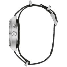 Caravelle by Bulova Vintage Light Up Quartz Black Dial Fabric Strap Watch 39mm - 43C125